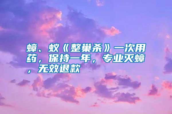 蟑、蟻《整巢殺》一次用藥，保持一年，專業滅蟑，無效退款