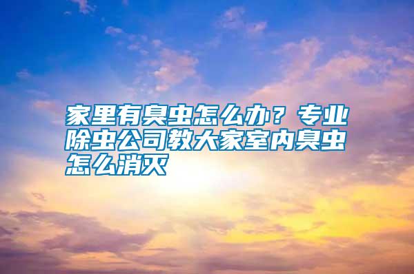 家里有臭蟲怎么辦？專業除蟲公司教大家室內臭蟲怎么消滅