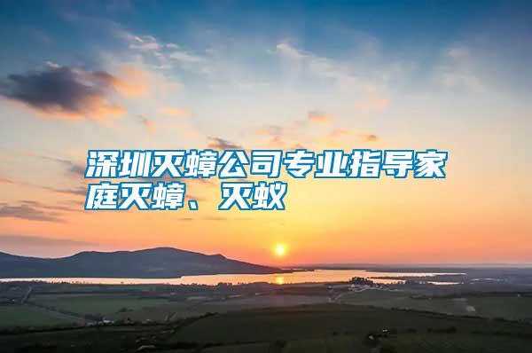 深圳滅蟑公司專業指導家庭滅蟑、滅蟻