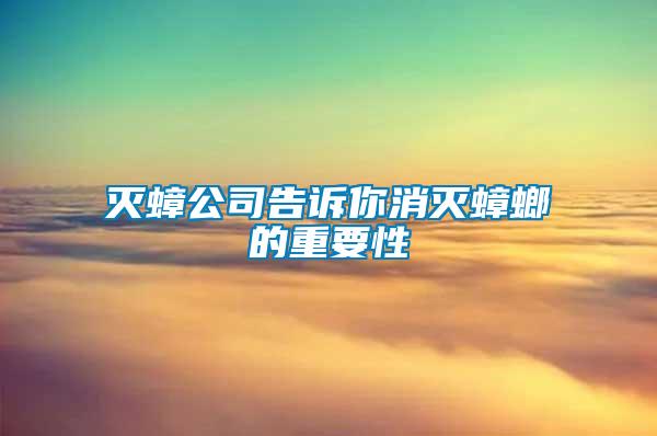 滅蟑公司告訴你消滅蟑螂的重要性