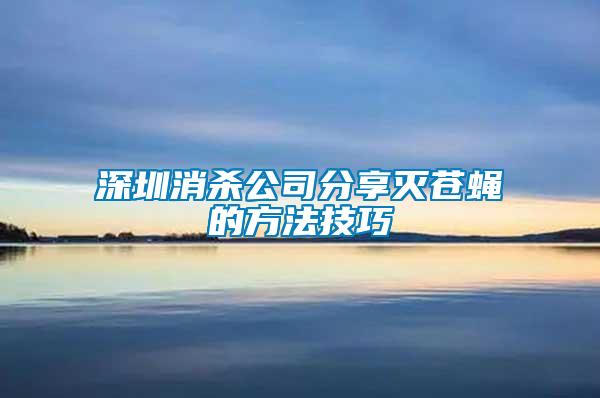 深圳消殺公司分享滅蒼蠅的方法技巧