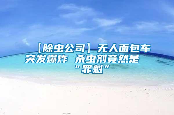 【除蟲公司】無人面包車突發爆炸 殺蟲劑竟然是“罪魁”