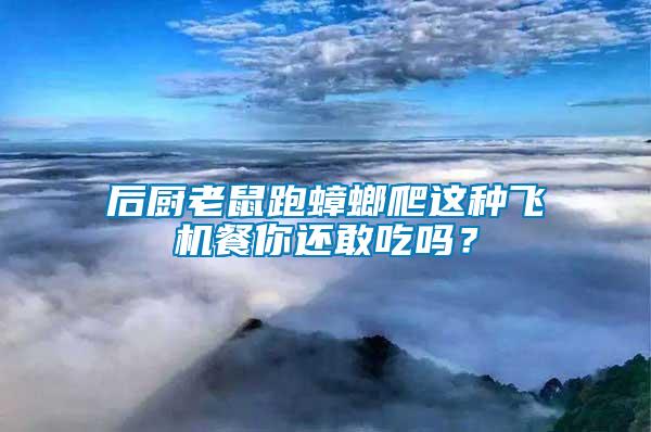 后廚老鼠跑蟑螂爬這種飛機餐你還敢吃嗎？