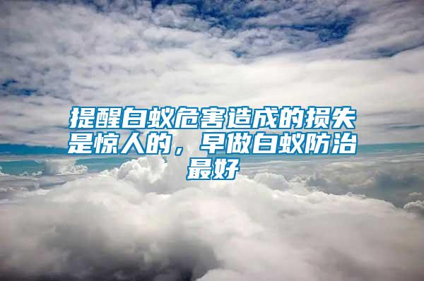 提醒白蟻危害造成的損失是驚人的，早做白蟻防治最好