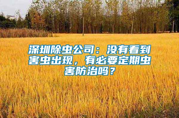 深圳除蟲公司：沒有看到害蟲出現，有必要定期蟲害防治嗎？