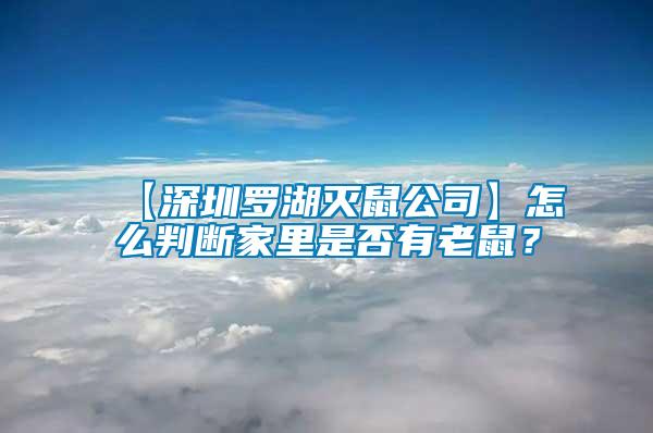 【深圳羅湖滅鼠公司】怎么判斷家里是否有老鼠？