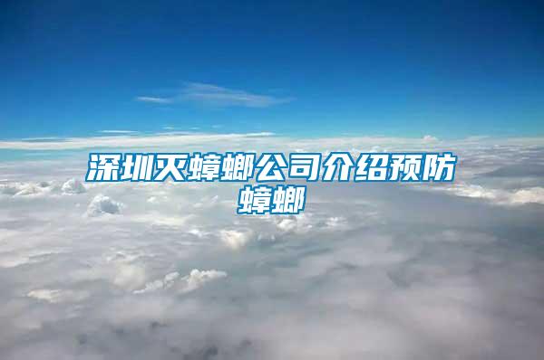 深圳滅蟑螂公司介紹預防蟑螂