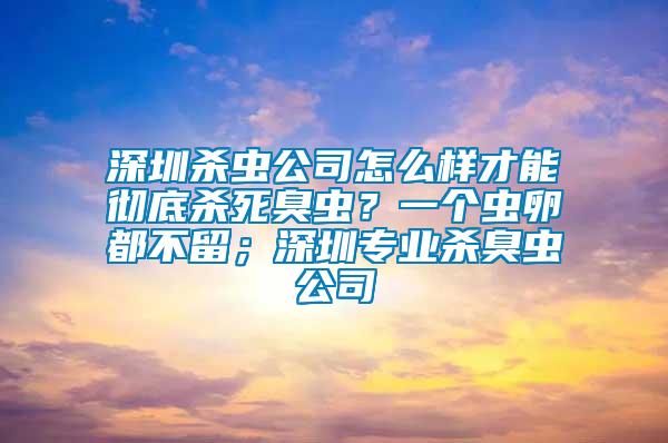 深圳殺蟲公司怎么樣才能徹底殺死臭蟲？一個蟲卵都不留；深圳專業殺臭蟲公司