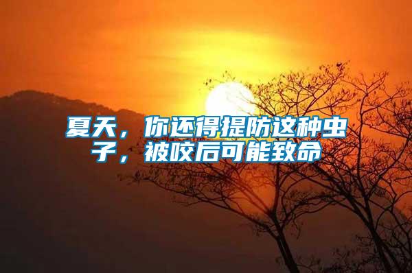 夏天，你還得提防這種蟲子，被咬后可能致命