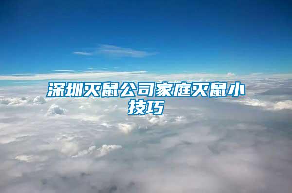 深圳滅鼠公司家庭滅鼠小技巧