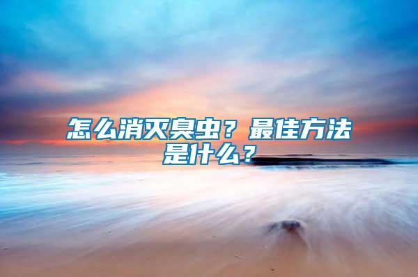 怎么消滅臭蟲？最佳方法是什么？