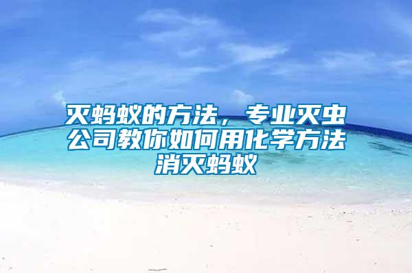 滅螞蟻的方法，專業滅蟲公司教你如何用化學方法消滅螞蟻