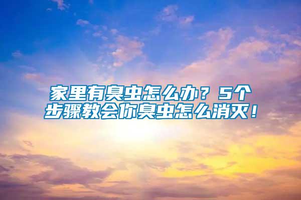 家里有臭蟲怎么辦？5個步驟教會你臭蟲怎么消滅！