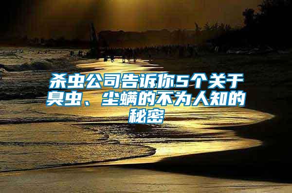 殺蟲公司告訴你5個關于臭蟲、塵螨的不為人知的秘密