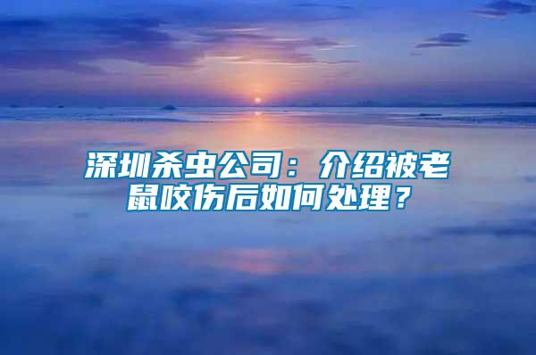 深圳殺蟲公司：介紹被老鼠咬傷后如何處理？