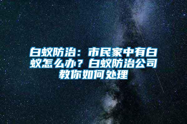 白蟻防治：市民家中有白蟻怎么辦？白蟻防治公司教你如何處理