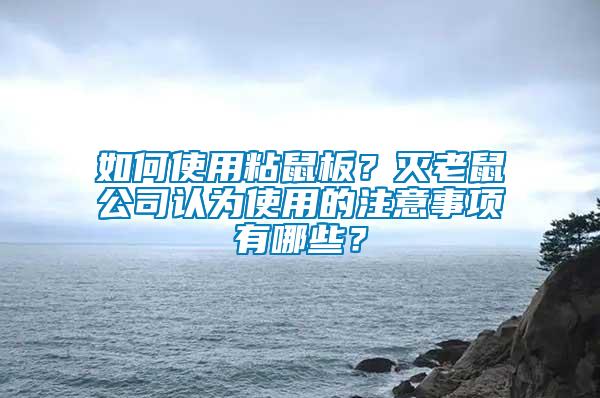 如何使用粘鼠板？滅老鼠公司認為使用的注意事項有哪些？