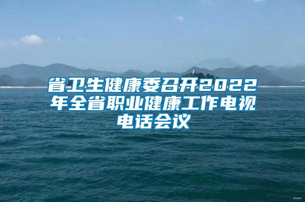 省衛生健康委召開2022年全省職業健康工作電視電話會議