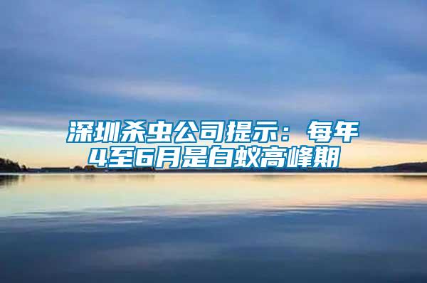 深圳殺蟲公司提示：每年4至6月是白蟻高峰期