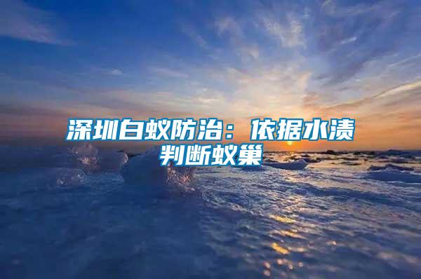 深圳白蟻防治：依據水漬判斷蟻巢