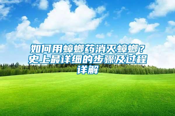 如何用蟑螂藥消滅蟑螂？史上最詳細的步驟及過程詳解