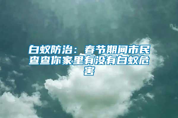 白蟻防治：春節期間市民查查你家里有沒有白蟻危害