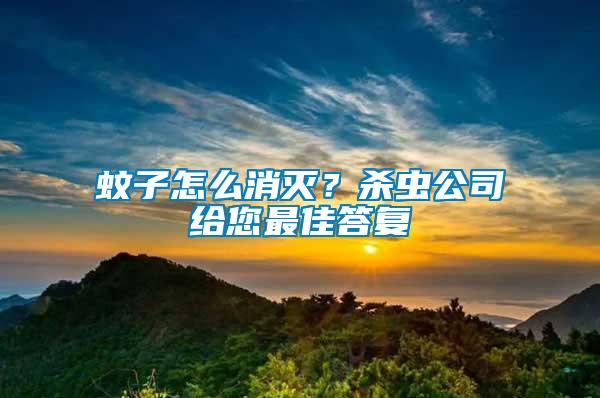 蚊子怎么消滅？殺蟲公司給您最佳答復