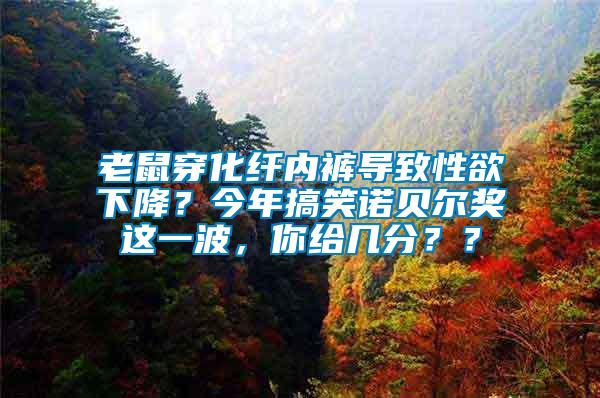 老鼠穿化纖內褲導致性欲下降？今年搞笑諾貝爾獎這一波，你給幾分？？