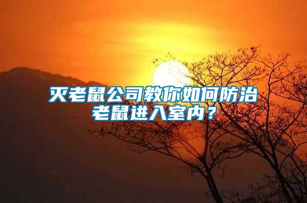 滅老鼠公司教你如何防治老鼠進入室內？