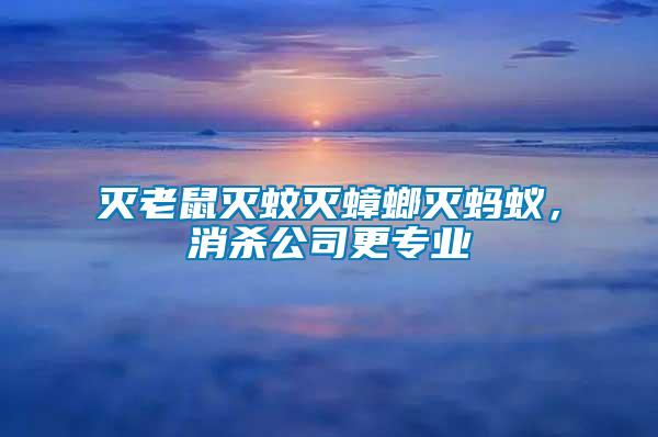 滅老鼠滅蚊滅蟑螂滅螞蟻，消殺公司更專業