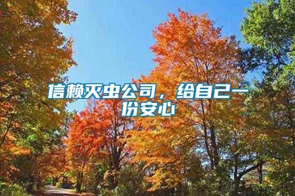 信賴滅蟲公司，給自己一份安心