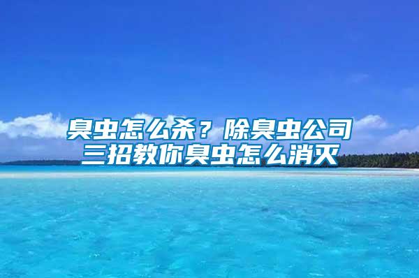 臭蟲怎么殺？除臭蟲公司三招教你臭蟲怎么消滅