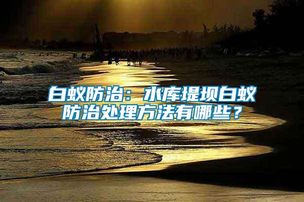 白蟻防治：水庫堤壩白蟻防治處理方法有哪些？