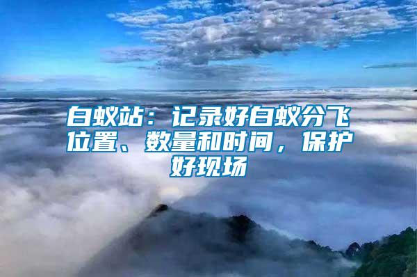 白蟻站：記錄好白蟻分飛位置、數量和時間，保護好現場