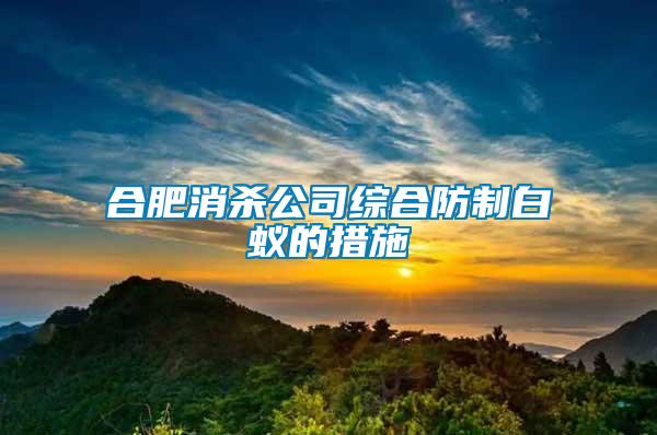 合肥消殺公司綜合防制白蟻的措施