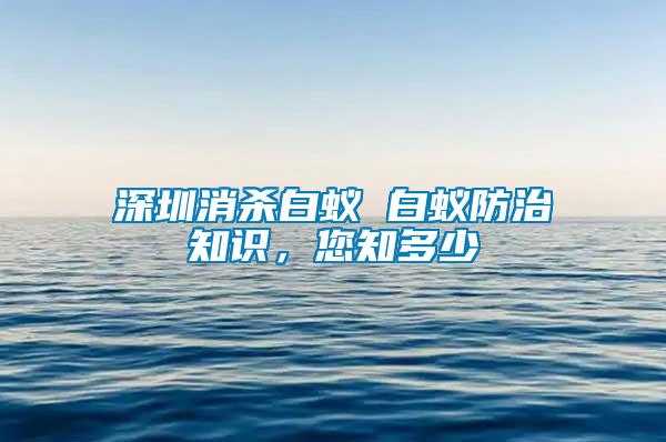 深圳消殺白蟻 白蟻防治知識，您知多少