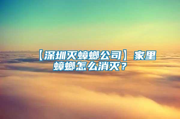 【深圳滅蟑螂公司】家里蟑螂怎么消滅？