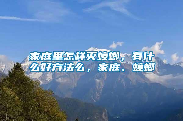 家庭里怎樣滅蟑螂，有什么好方法么，家庭、蟑螂