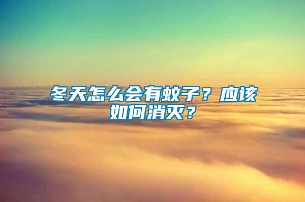 冬天怎么會有蚊子？應該如何消滅？