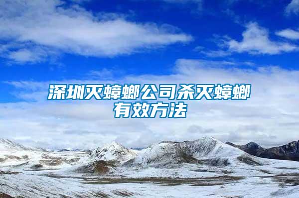 深圳滅蟑螂公司殺滅蟑螂有效方法