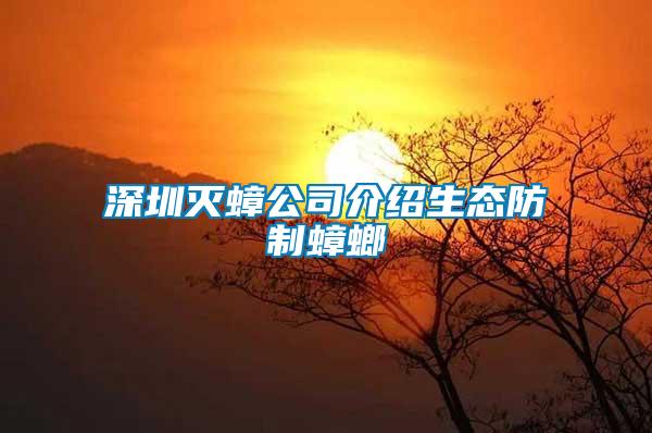 深圳滅蟑公司介紹生態防制蟑螂