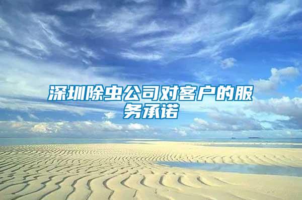 深圳除蟲公司對客戶的服務承諾