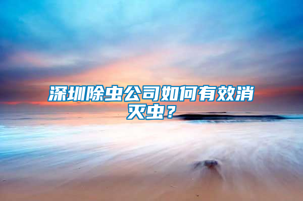 深圳除蟲公司如何有效消滅蟲？