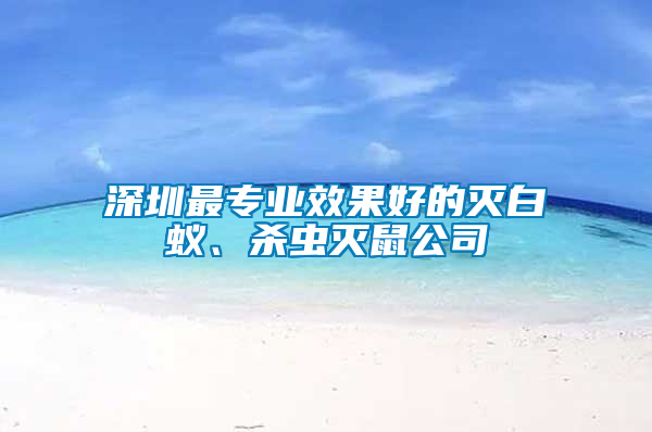 深圳最專業效果好的滅白蟻、殺蟲滅鼠公司