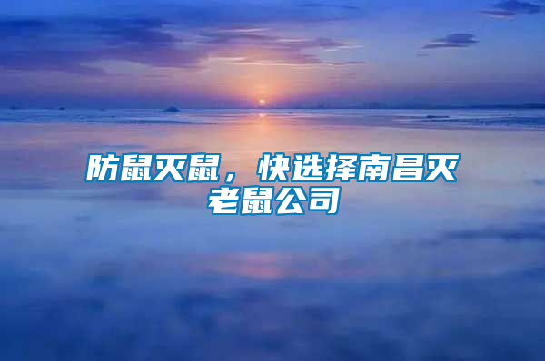 防鼠滅鼠，快選擇南昌滅老鼠公司