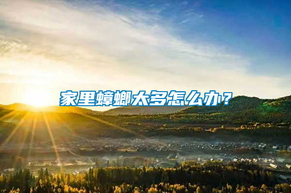 家里蟑螂太多怎么辦？