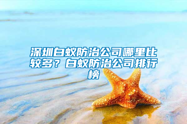 深圳白蟻防治公司哪里比較多？白蟻防治公司排行榜